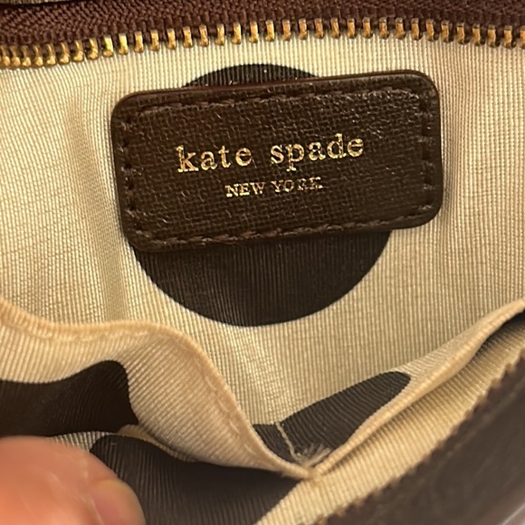 Kate Spade brown leather wristlet - Picture 3 of 8